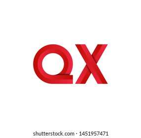 Initial logo 2 letters red vector QX