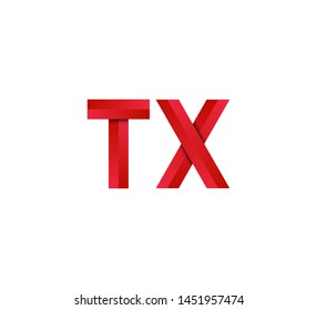 Initial logo 2 letters red vector TX