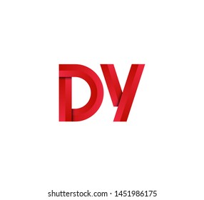 Initial logo 2 letters red vector DY