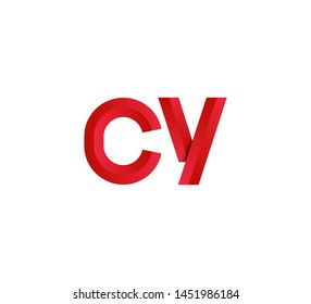 Initial logo 2 letters red vector CY