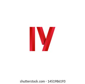 Initial logo 2 letters red vector IY