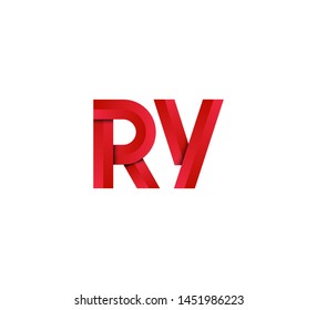 Initial logo 2 letters red vector RY