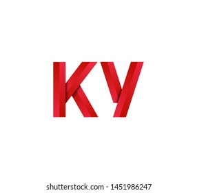 Initial logo 2 letters red vector KY