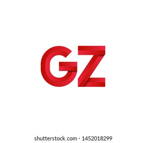 Initial logo 2 letters red vector GZ