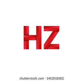 Initial logo 2 letters red vector HZ