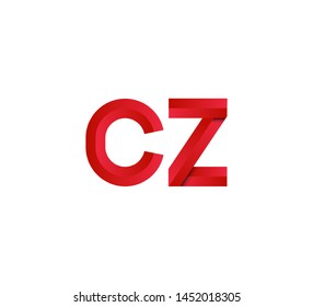 Initial logo 2 letters red vector CZ