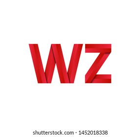 Initial logo 2 letters red vector WZ