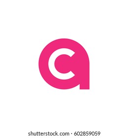 initial logo ac, ca, c inside a rounded letter negative space logo pink