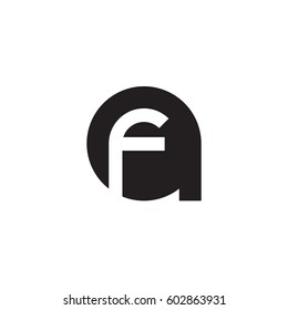 initial logo af, fa, f inside a rounded letter negative space logo black