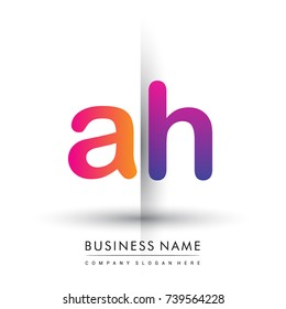 initial logo AH lowercase letter, orange and magenta creative logotype concept, modern and simple logo design.