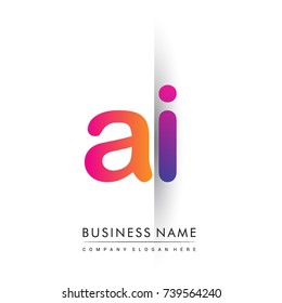 initial logo AI lowercase letter, orange and magenta creative logotype concept, modern and simple logo design.