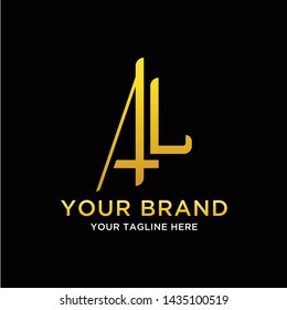 initial logo al, atl, la, a with the concept of luxury, masculine, simple can be categorized as a fashion brand, industry, agency, and personal branding - Vector
