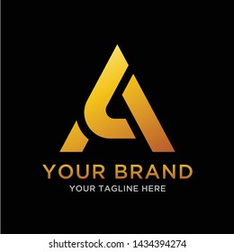 initial logo al, la, a, da with the concept of luxury, masculine, simple can be categorized as a fashion brand, industry, agency, and personal branding