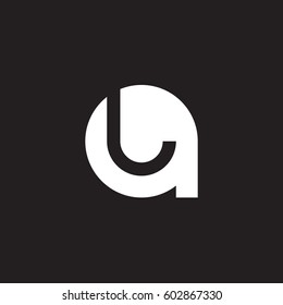 initial logo al, la, l inside a rounded letter negative space logo white black background