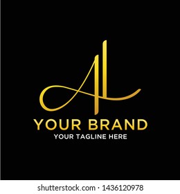 initial logo al, la, va, a7 with the concept of luxury, feminine also look masculine and simple can be categorized as a fashion brand, industry, jewelry, agency, sport, and automotive logo - Vector