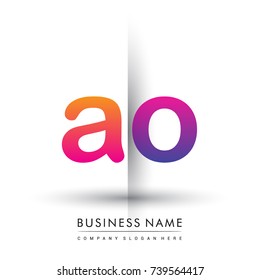 initial logo AO lowercase letter, orange and magenta creative logotype concept, modern and simple logo design.