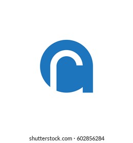 initial logo ar, ra, r inside a rounded letter negative space logo blue