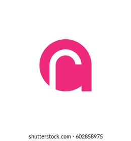 initial logo ar, ra, r inside a rounded letter negative space logo pink