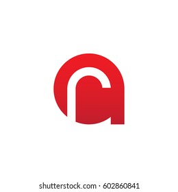 initial logo ar, ra, r inside a rounded letter negative space logo red 