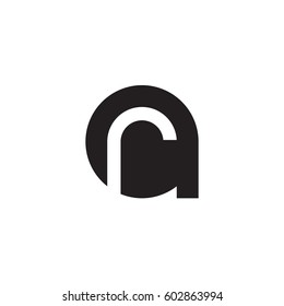 initial logo ar, ra, r inside a rounded letter negative space logo black