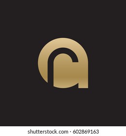 initial logo ar, ra, r inside a rounded letter negative space logo gold 