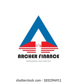 A initial Logo, Up arrow finance logo, Archer business logo template designs
