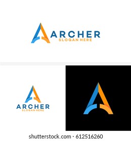 A initial Logo, Up arrow finance logo, Archer business logo template designs