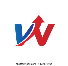 initial logo with arrow symbol vector w