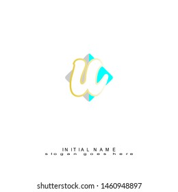 Initial logo art branding alphabet U