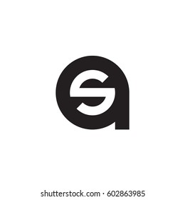 initial logo as, sa, s inside a rounded letter negative space logo black