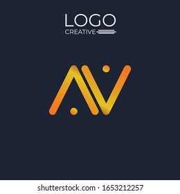 Ursprüngliches Logo av a v Letter uppercase dot Template. Modernes Abstraktes Design für Unternehmen, Organisation, Werbung, Website und mehr. Vektorillustration Illustration.