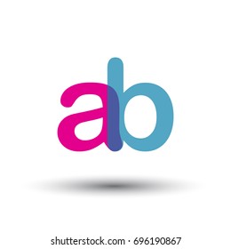 initial logo AW lowercase letter, blue and pink overlap transparent logo, modern and simple logo design.