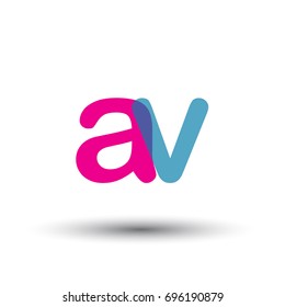 initial logo AW lowercase letter, blue and pink overlap transparent logo, modern and simple logo design.