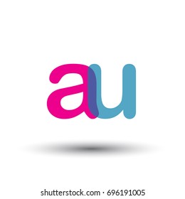 initial logo AW lowercase letter, blue and pink overlap transparent logo, modern and simple logo design.