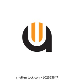 initial logo aw, wa, w inside a rounded letter negative space logo black orange