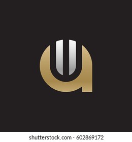 initial logo aw, wa, w inside a rounded letter negative space logo gold silver