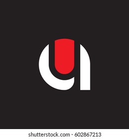 initial logo ay, ya, y inside a rounded letter negative space logo white red black background
