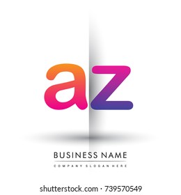 initial logo AZ lowercase letter, orange and magenta creative logotype concept, modern and simple logo design.
