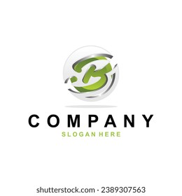 initial logo B Globe Circle design vector, Usable for Business and Technology Logos. Flat Vector Logo Design Template Element