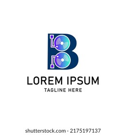 initial logo b and music vector illustration