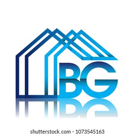initial logo BG with house icon, business logo and property developer.