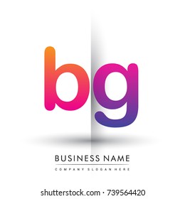 initial logo BG lowercase letter, orange and magenta creative logotype concept, modern and simple logo design.