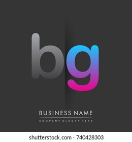 initial logo BG lowercase letter colored grey and blue, pink, creative logotype concept, modern and simple logo design, logo design concept for business and corporate identity.