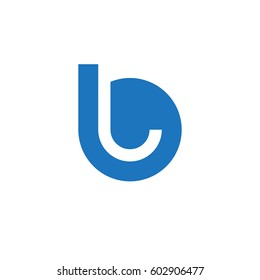 initial logo bl, lb, l inside b rounded letter negative space logo blue