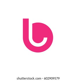 initial logo bl, lb, l inside b rounded letter negative space logo pink