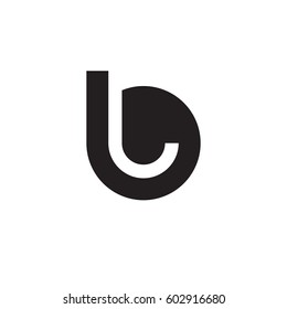 initial logo bl, lb, l inside b rounded letter negative space logo black