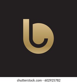 initial logo bl, lb, l inside b rounded letter negative space logo gold