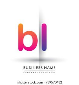 initial logo BL lowercase letter, orange and magenta creative logotype concept, modern and simple logo design.