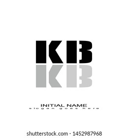 Initial logo black alphabet mirror KB