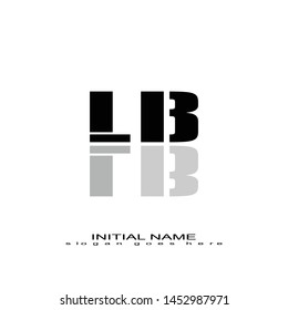 Initial logo black alphabet mirror LB